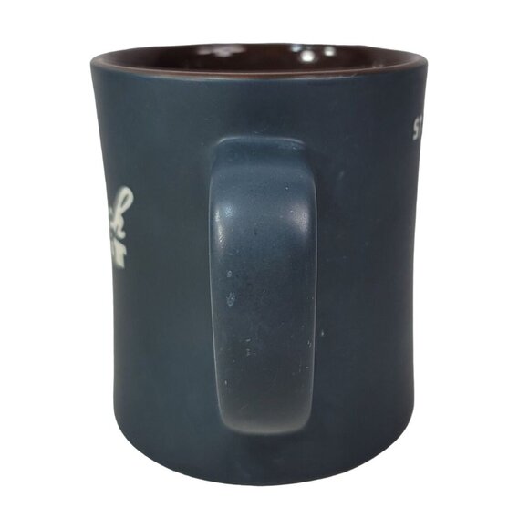 Starbucks French Roast Mug Black Matte Brown Glazed Interior Embossed Logo 2011 - Picture 6 of 10